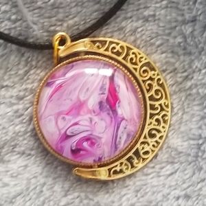 Original paint pouring skin jewelry. 2 sided